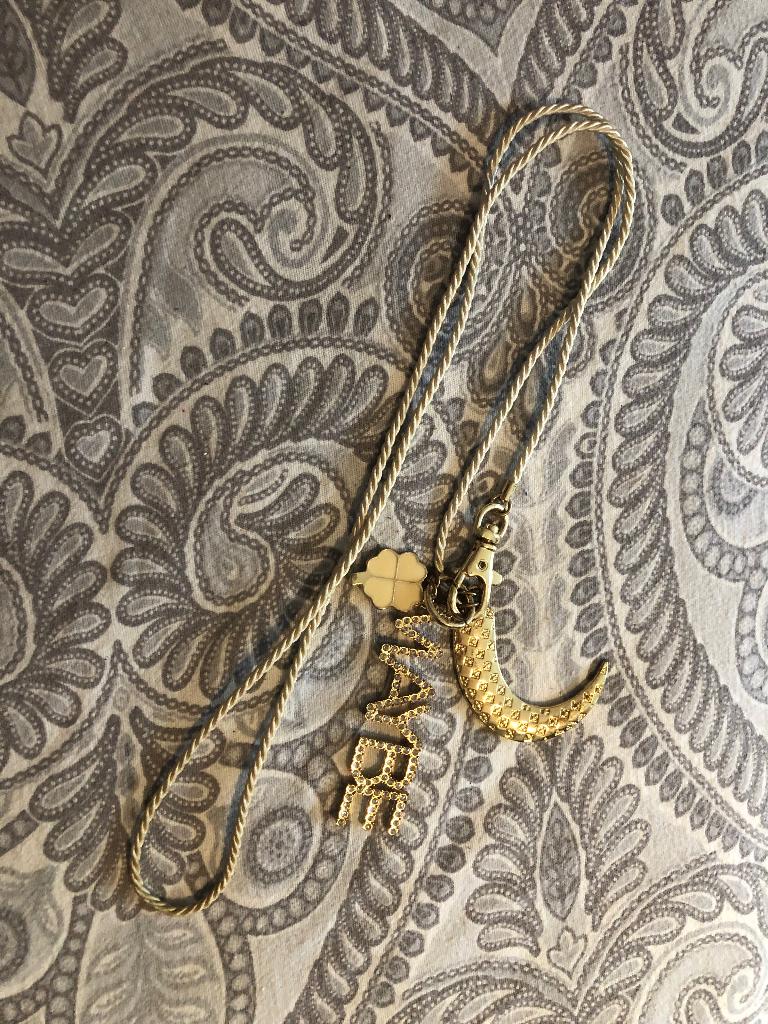 H&M ecru koord ketting goudkleur & strass hangers maybe, Overige materialen, Met strass, Verzenden, Zo goed als nieuw