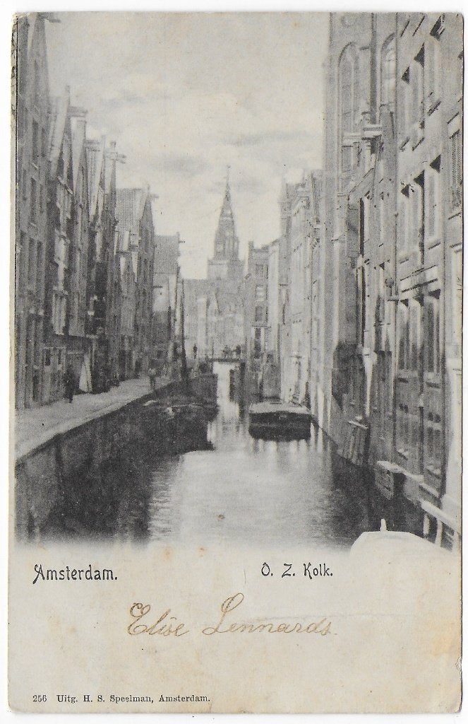 Amsterdam O Z Kolk Gelopen Ansichtkaart ( B6754 ), Ophalen of Verzenden, 1920 tot 1940, Gelopen, Noord-Holland
