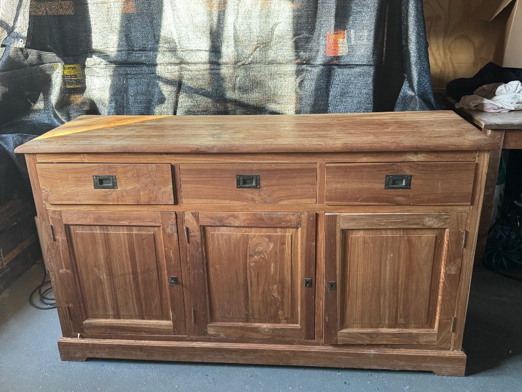 Prachtig teakhouten dressoir (160 cm), Huis en Inrichting, Ophalen, Gebruikt, 150 tot 200 cm, Teakhout
