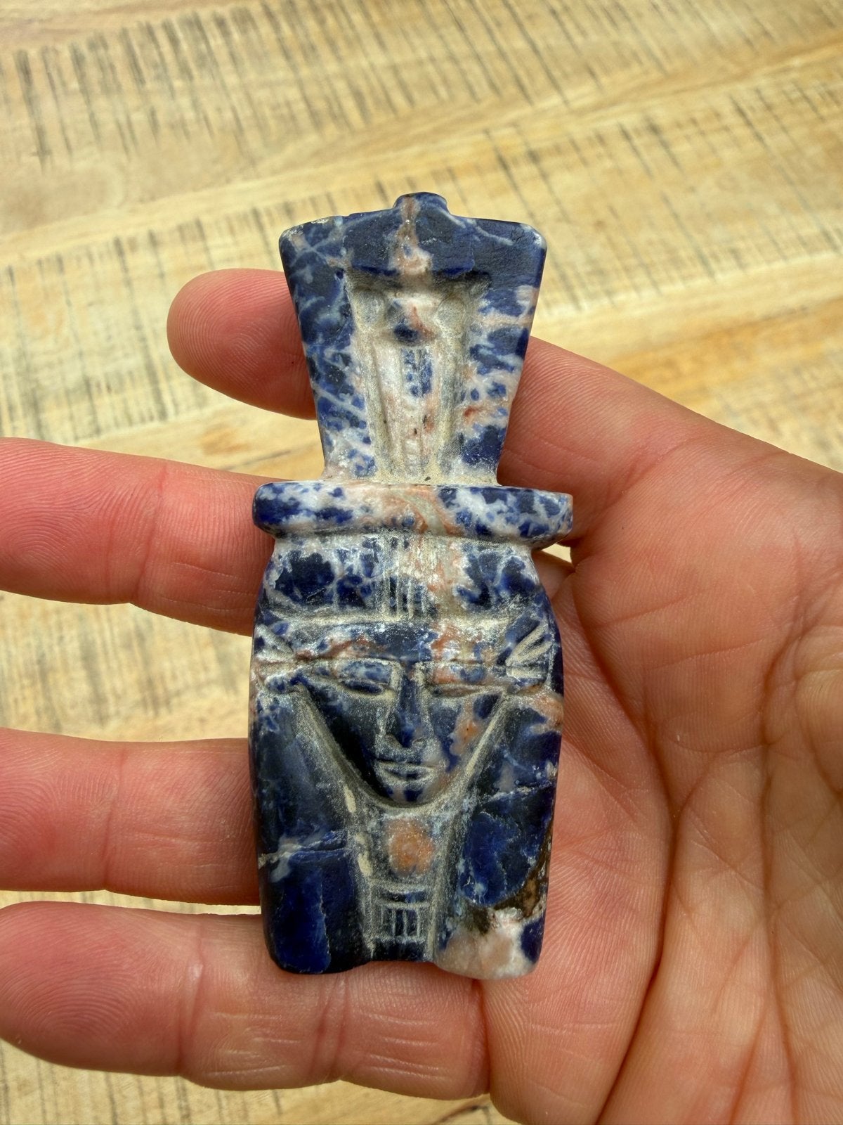 Uniek Hathor amulet van steen - Egyptische godin, Overige typen, Minder dan 20 cm, Ophalen of Verzenden, Handgemaakt