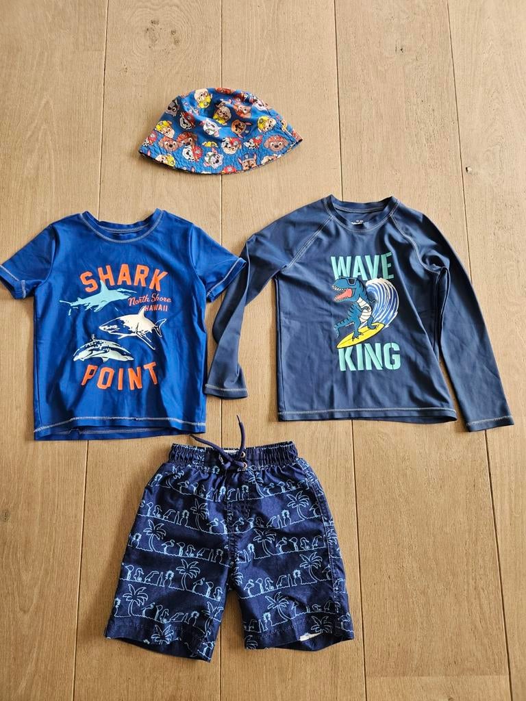 Zwemset jongen 4 jaar met UV-shirts, Gebruikt, Maat 104, UV-zwemkleding, Ophalen of Verzenden