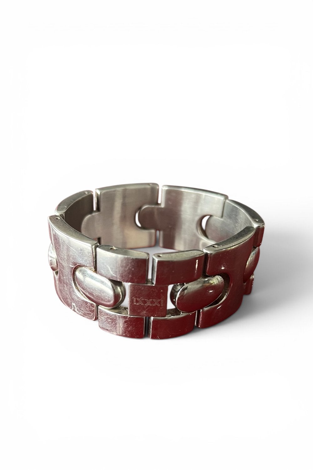 Stalen schakelarmband, Ophalen of Verzenden, Gebruikt, Zilver, Staal