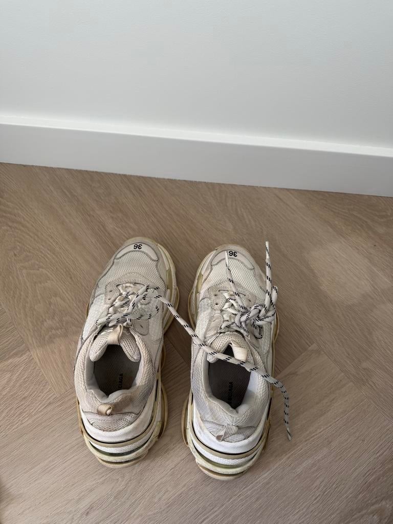 Balenciaga Triple S Sneakers Maat 36, Ophalen of Verzenden, Gedragen, Wit, Sneakers of Gympen