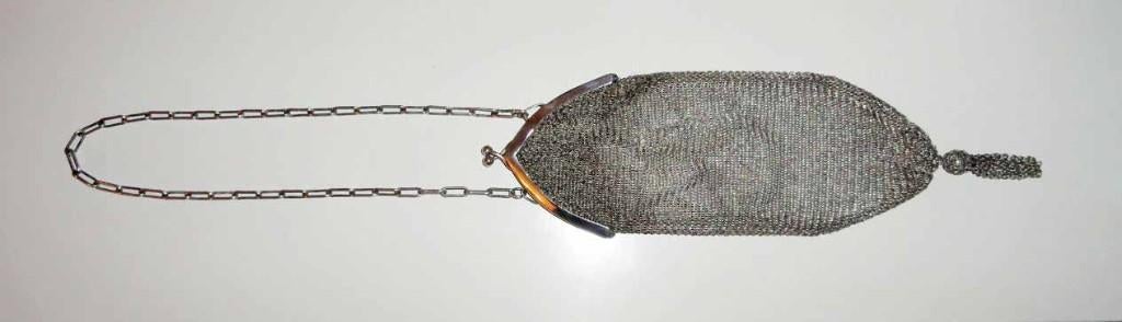 Beugeltas zilver malienkolder beurs tasje, Verzenden, Zilver