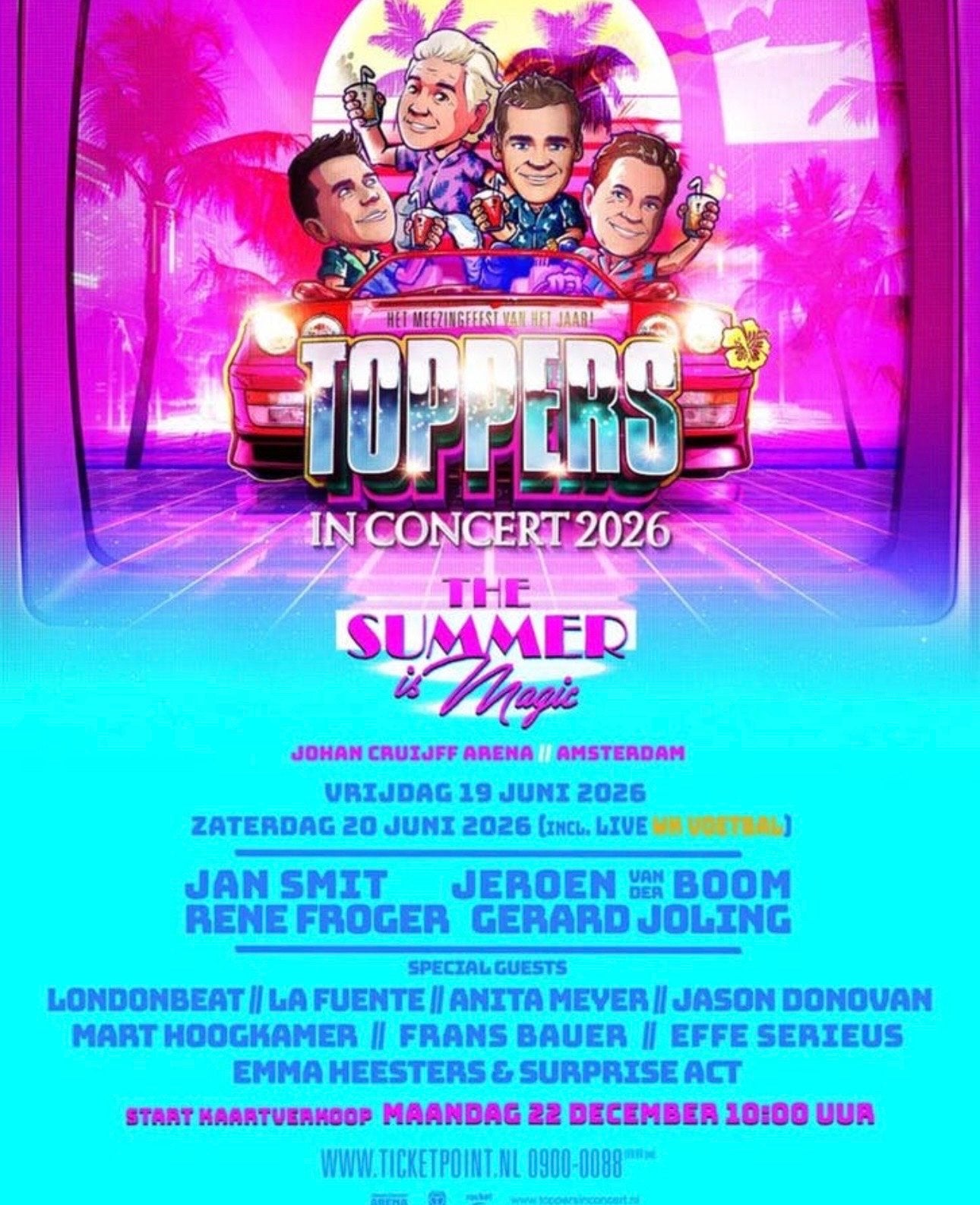 2 Tickets Toppers 2026 – 20 juni – Vak 140, Twee personen, Mei