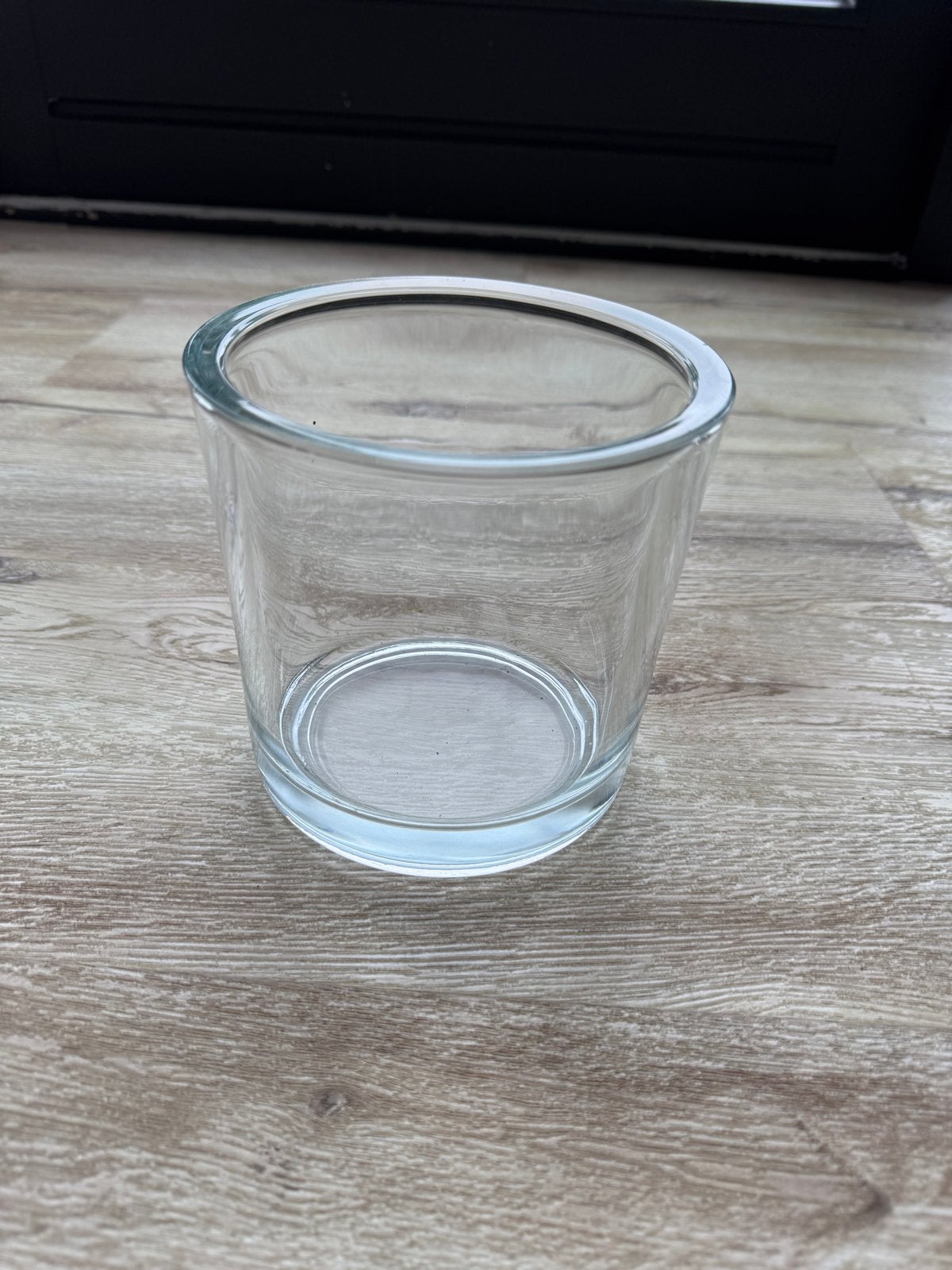 Glazen vaasje/potje, transparant, 11 cm hoog, Ophalen, Zo goed als nieuw, Transparant, Glas