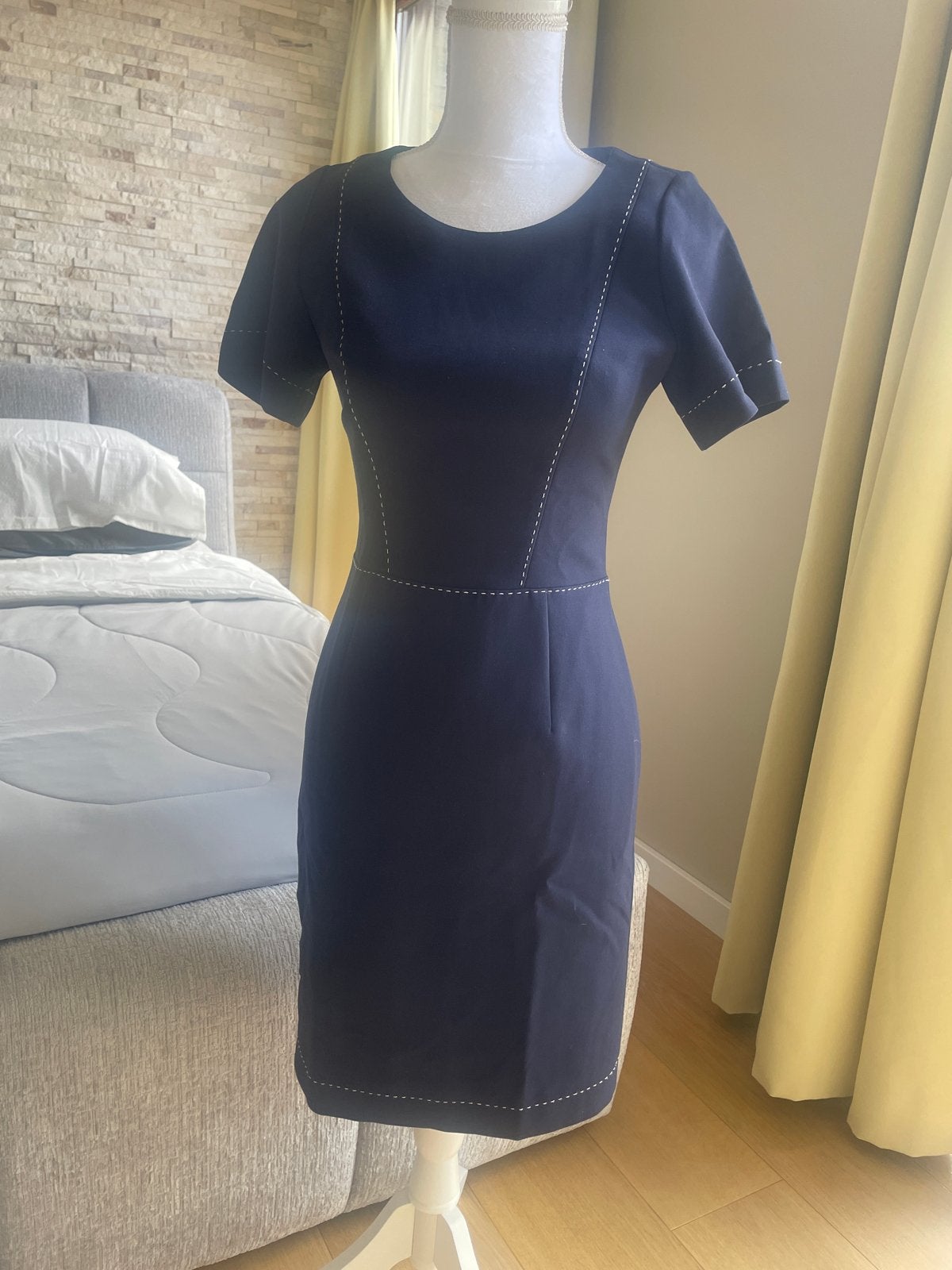 Hugo Boss jurk donkerblauw maat 34 (XS), Blauw, Ophalen of Verzenden, Zo goed als nieuw, Maat 34 (XS) of kleiner