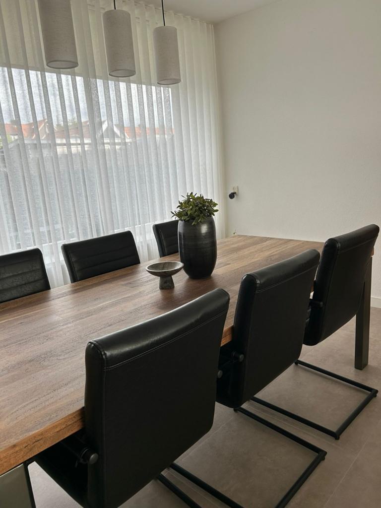 Set van 6 Eetkamerstoelen, Ophalen, Zwart, Zo goed als nieuw, Metaal