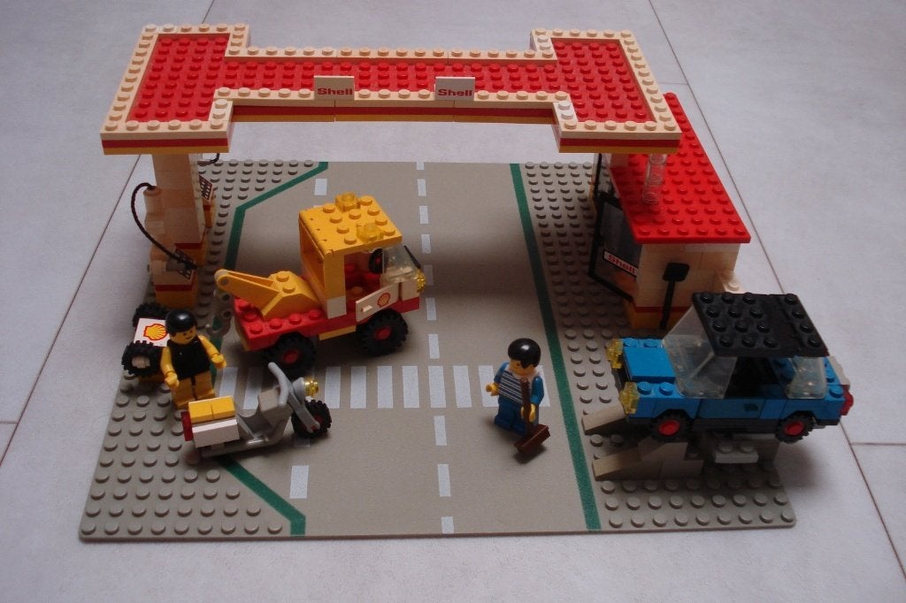Lego 6371 Shell Service station compleet met bouwhandleiding, Kinderen en Baby's, Speelgoed | Duplo en Lego, Overige thema's, Lego