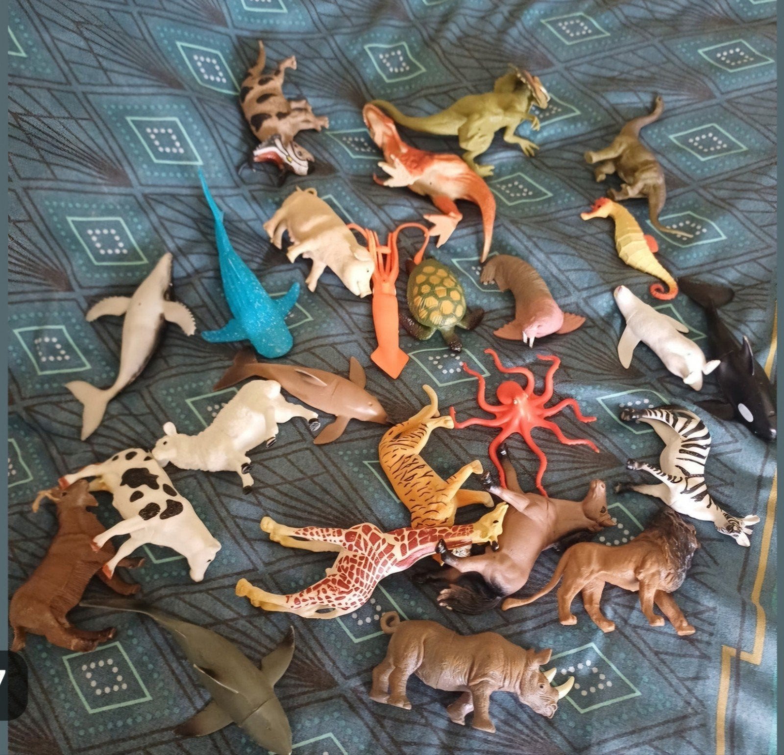 25 Dierenfiguren: boerderij, zee, jungle en dinosaurussen, Ophalen of Verzenden, Gebruikt, Jongen of Meisje