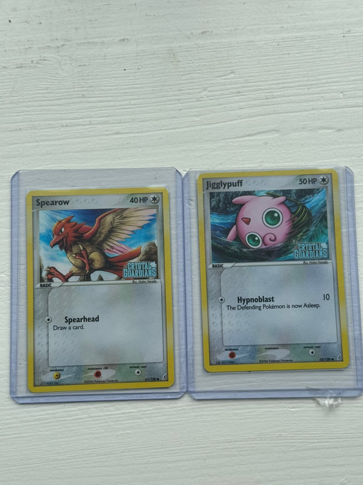 Pokémon EX Crystal Guardians Stamped - Spearow & Jigglypuff, Ophalen of Verzenden, Zo goed als nieuw