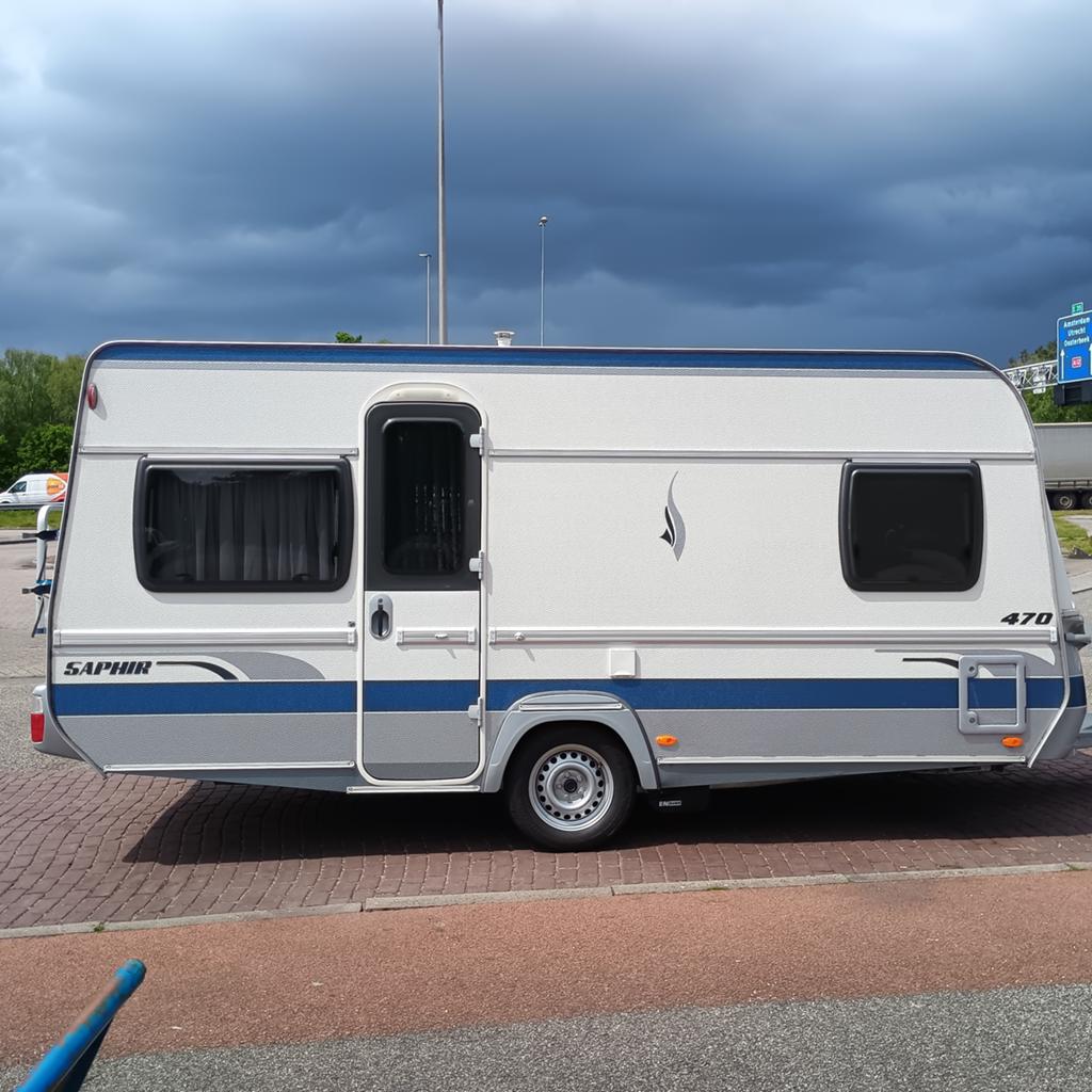 Fendt Saphir 470TFB /mover/voortent/fransbed/fietsendrager, Caravans en Kamperen, Caravans, Particulier, Schokbreker