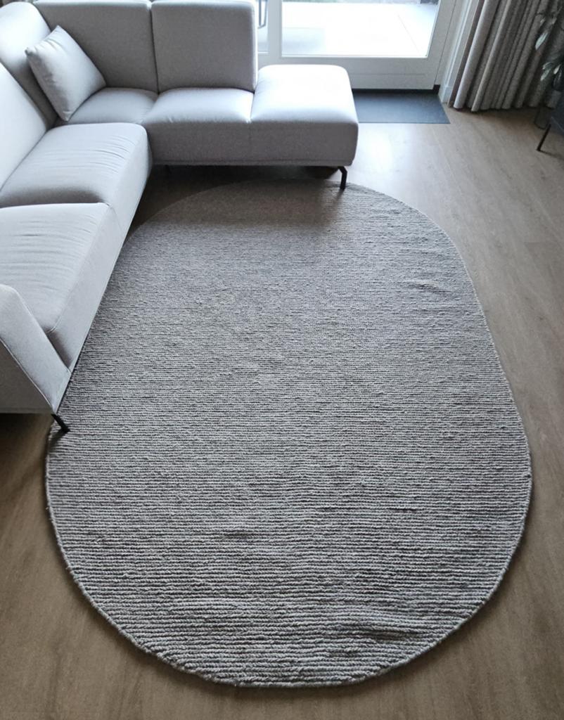 Vloerkleed wool grijs, Ophalen, Zo goed als nieuw, Rechthoekig, 200 cm of meer