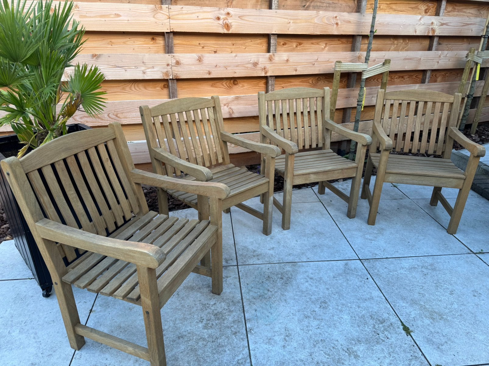 Kings Teak tuinstoelen (4 stuks), Tuin en Terras, Ophalen of Verzenden, Gebruikt, Teakhout