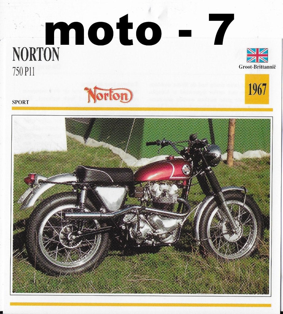 Ma1156 motorkaart norton 750 p11 ( 1967 ), Ophalen of Verzenden, Zo goed als nieuw, Auto's