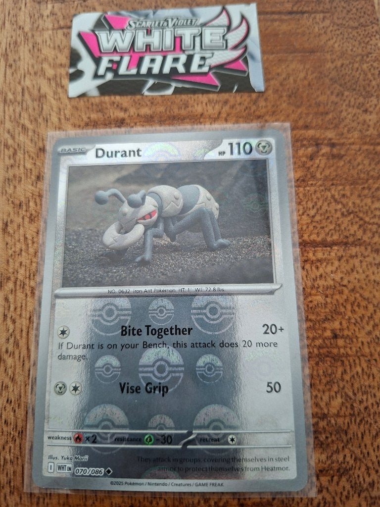Pokemon Durant (pokeball) (070/082) – White Flare, Ophalen of Verzenden, Nieuw, Losse kaart