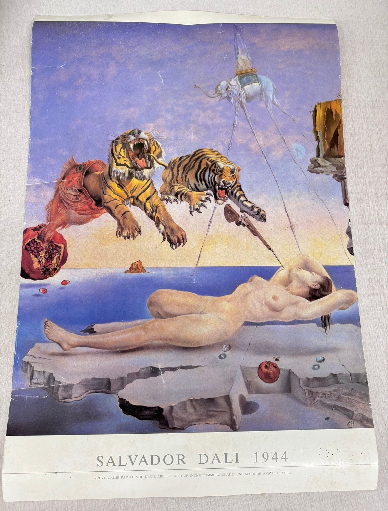 Salvador Dali Tigers - Originele XL Poster 77x51cm art kunst, Ophalen of Verzenden