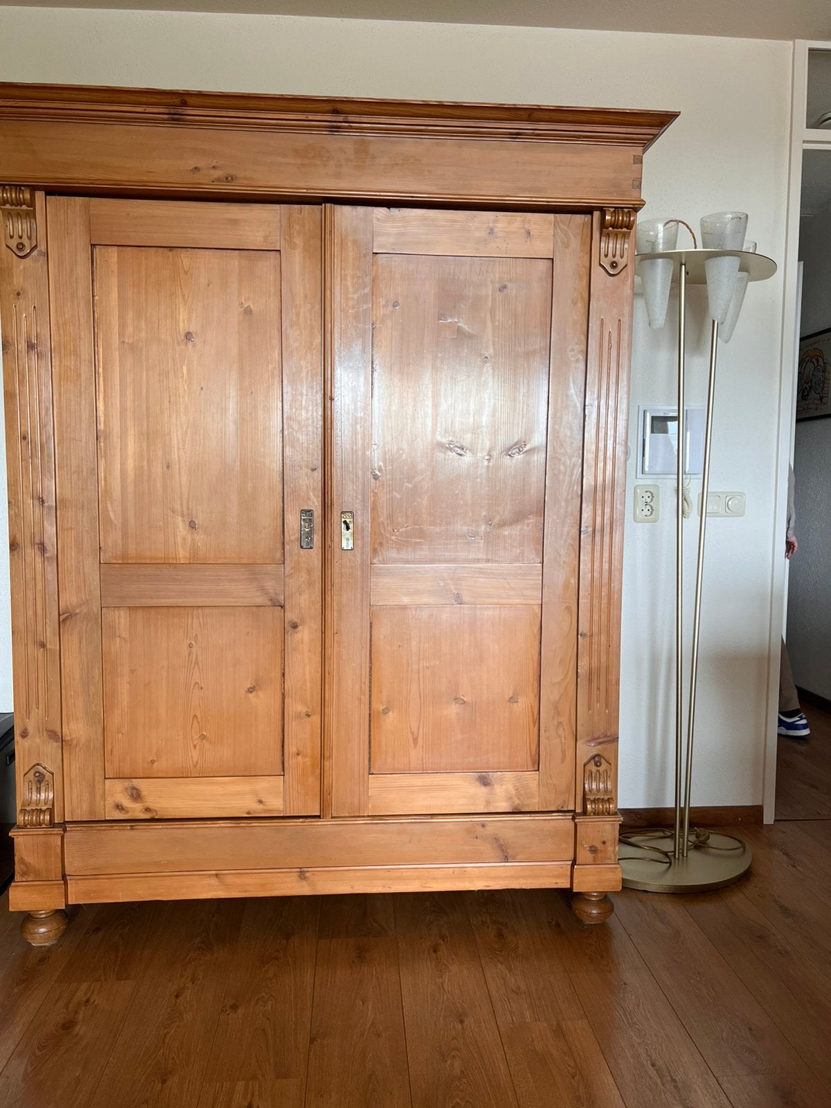 Houten ruime kast 200h x 155b, Ophalen, Gebruikt, 200 cm of meer, 150 tot 200 cm