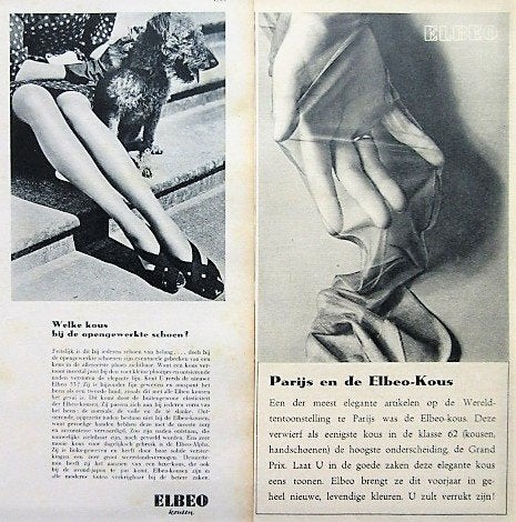 2 vintage advertenties reclames panties nylons 194 Elbeo, Verzamelen, Ophalen of Verzenden, Gebruikt, Overige typen