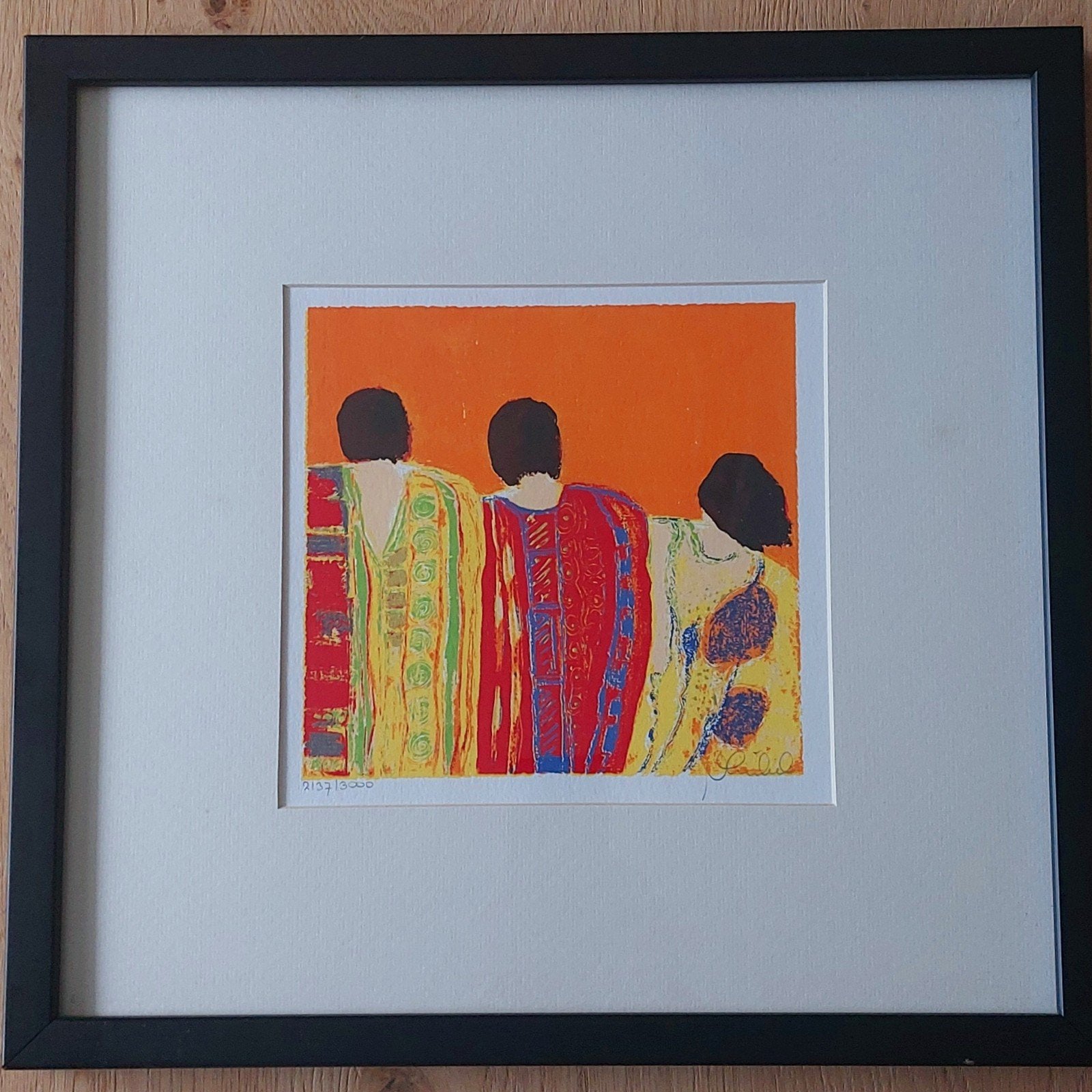 Marjolijn van Ginkel - Drie Vrouwen - 2137/3000, Antiek en Kunst, Kunst | Litho's en Zeefdrukken, Ingelijst, Ophalen of Verzenden
