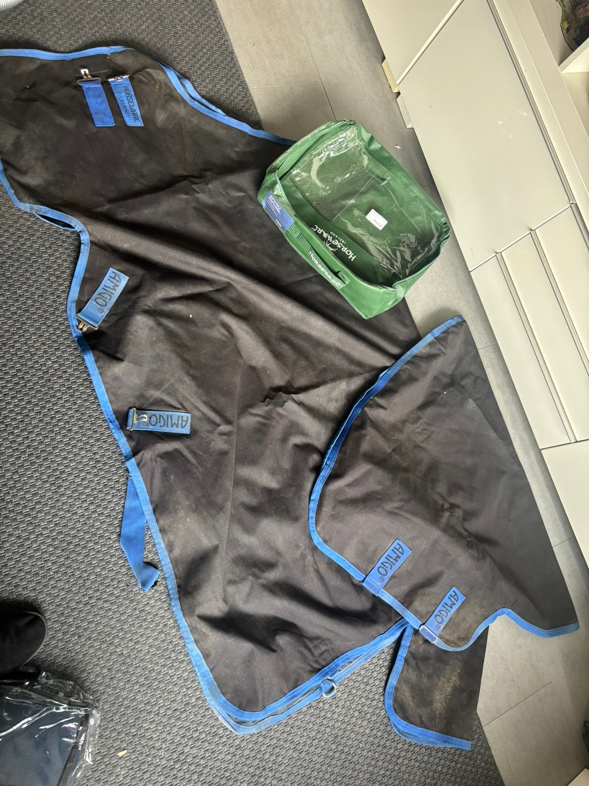 Regendeken Amigo Ripstop 0gr  maat 125/ 175, Dieren en Toebehoren, Ripstop, Ophalen of Verzenden, Zo goed als nieuw, Afneembare hals