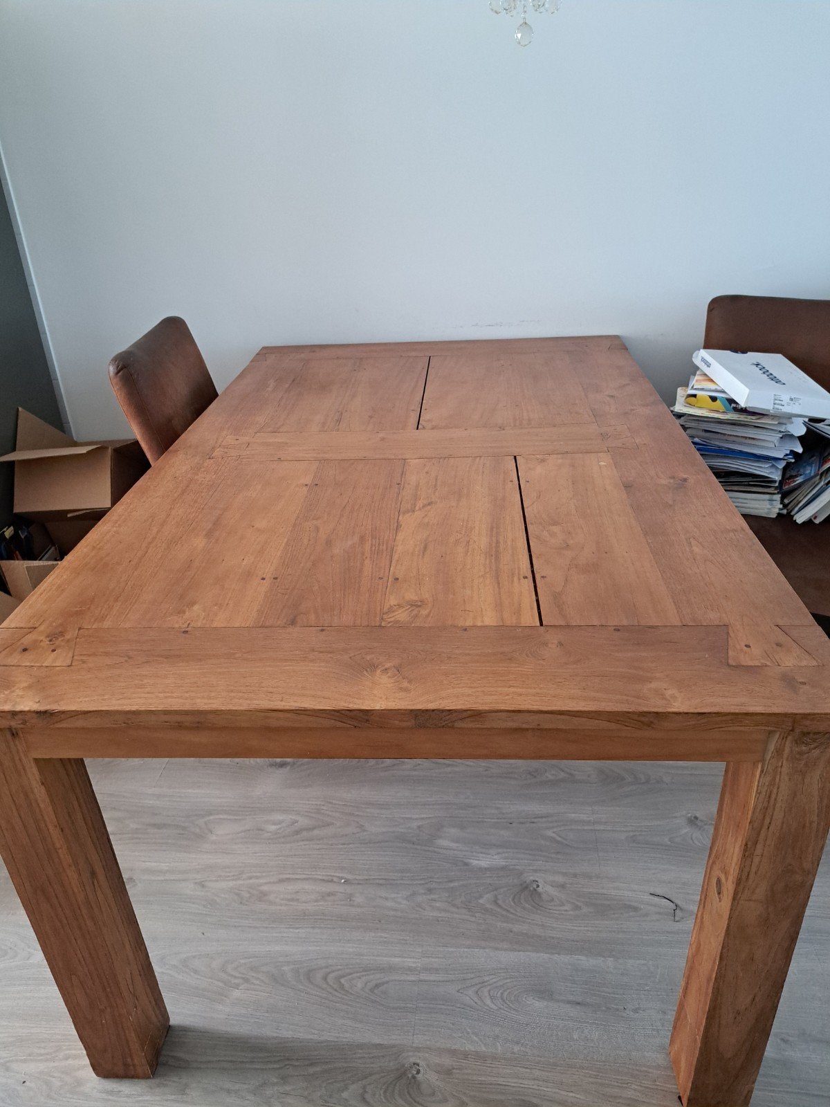 teak eettafel 180x110cm robuust, Ophalen, 200 cm of meer, 50 tot 100 cm, Zo goed als nieuw