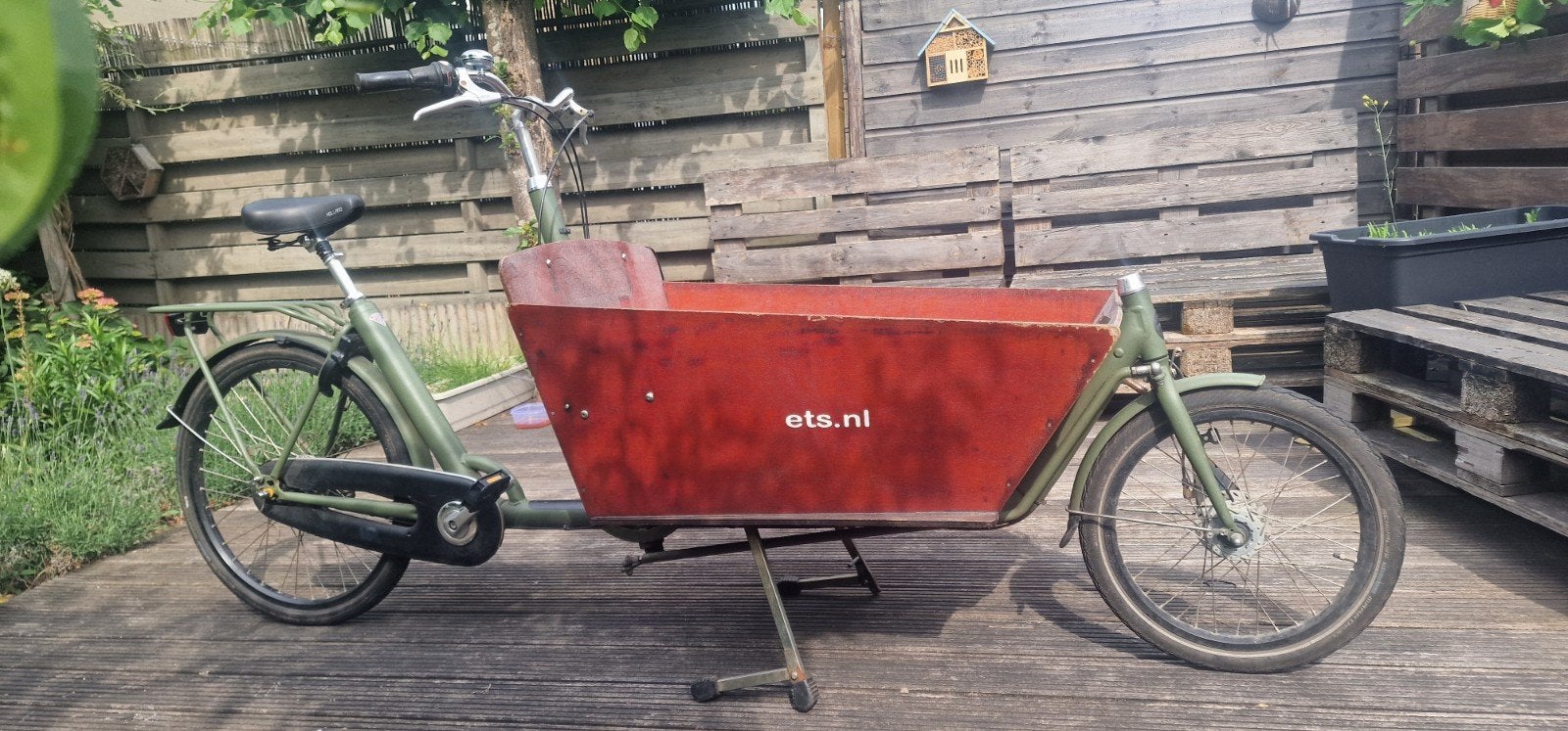Bakfiets (7 versnellingen) met zitje voor 2 kinderen, Ophalen, Gebruikt