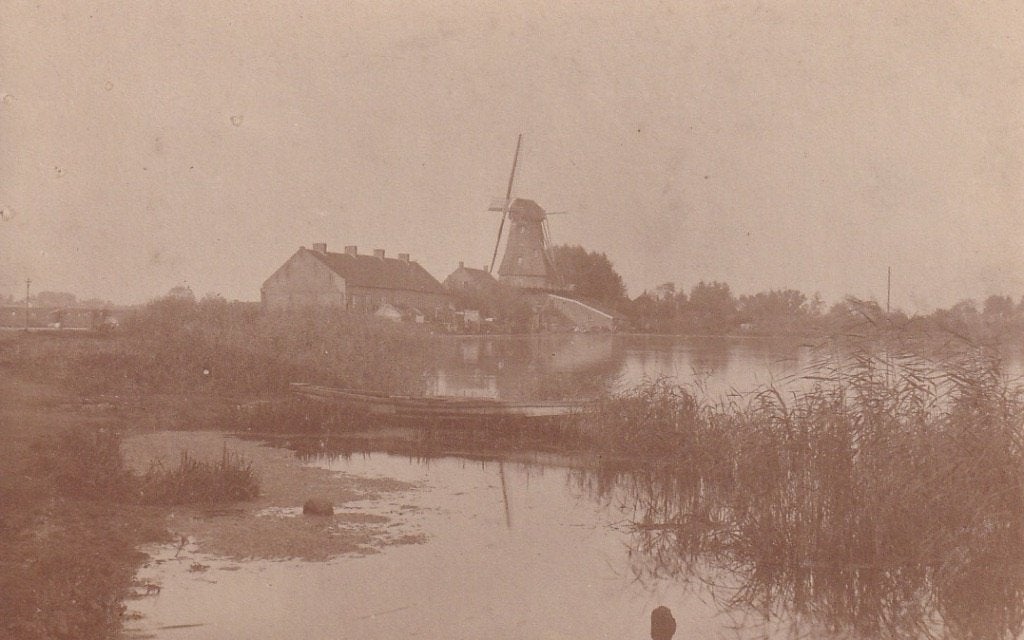727Y fotokaart Rotterdam Langepad molen "De Hoop", Ophalen of Verzenden, 1920 tot 1940, Ongelopen, Zuid-Holland