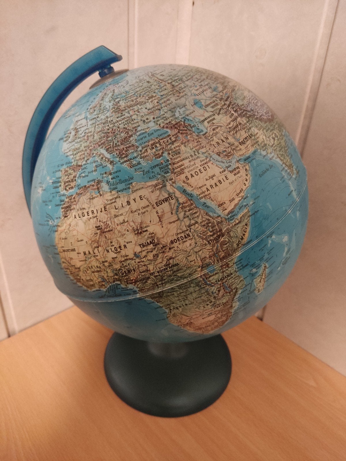 Verlichte Wereldbol - 37 cm Hoog, Ophalen of Verzenden, Verlicht, Gebruikt