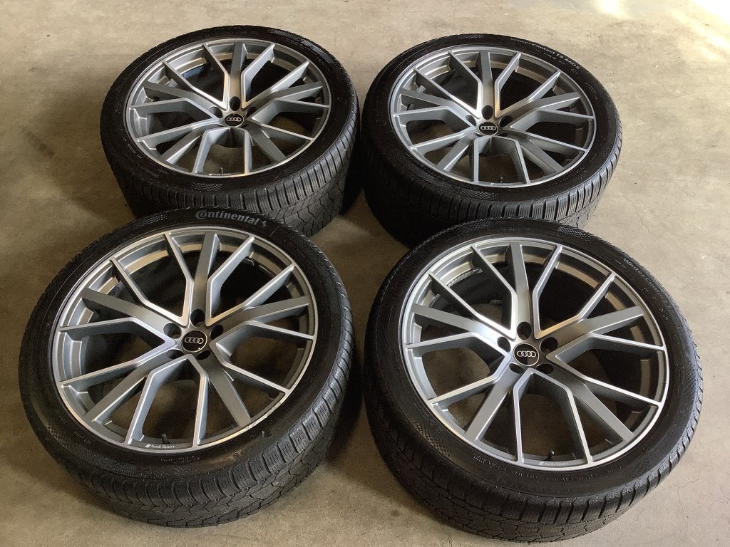 Audi Q7 SQ7 22 inch originele velgen + Continental Winter, Gebruikt, 295 mm, Info@velgenset.nl, Overige maten