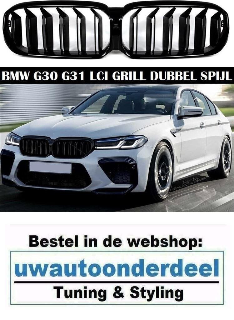 Grill Nieren Dubbele Spijl Zwart Voor Bmw 5 Serie G30 F31 LC