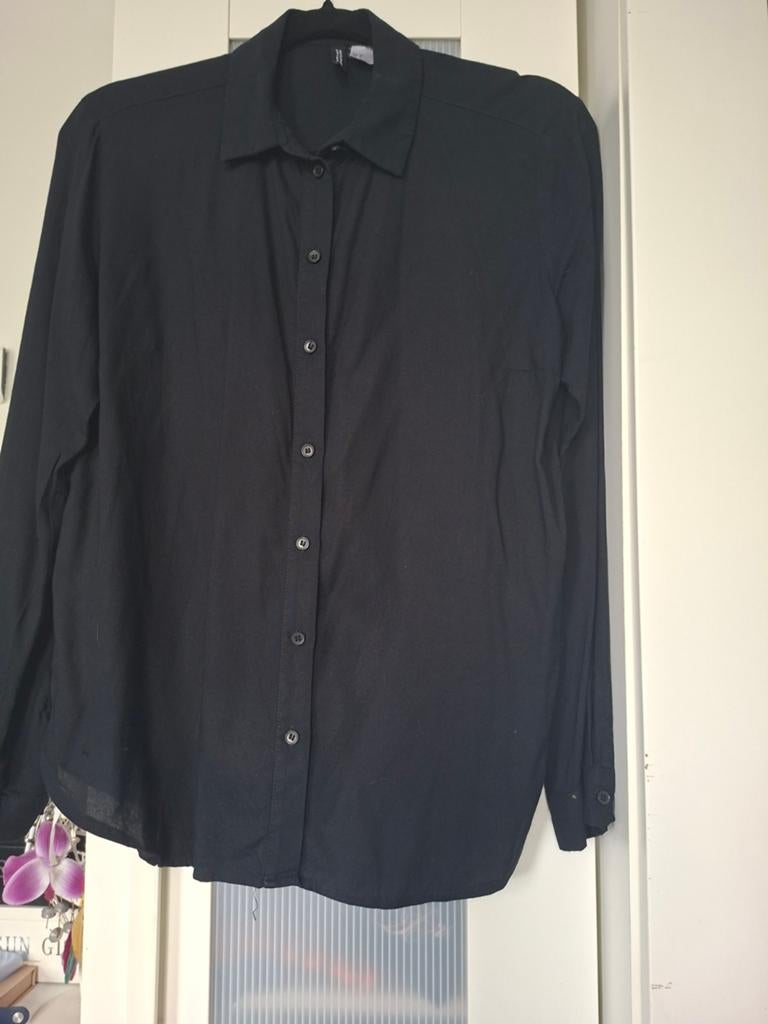 Net blousje 38, H&M, Zwart, Zo goed als nieuw, Ophalen