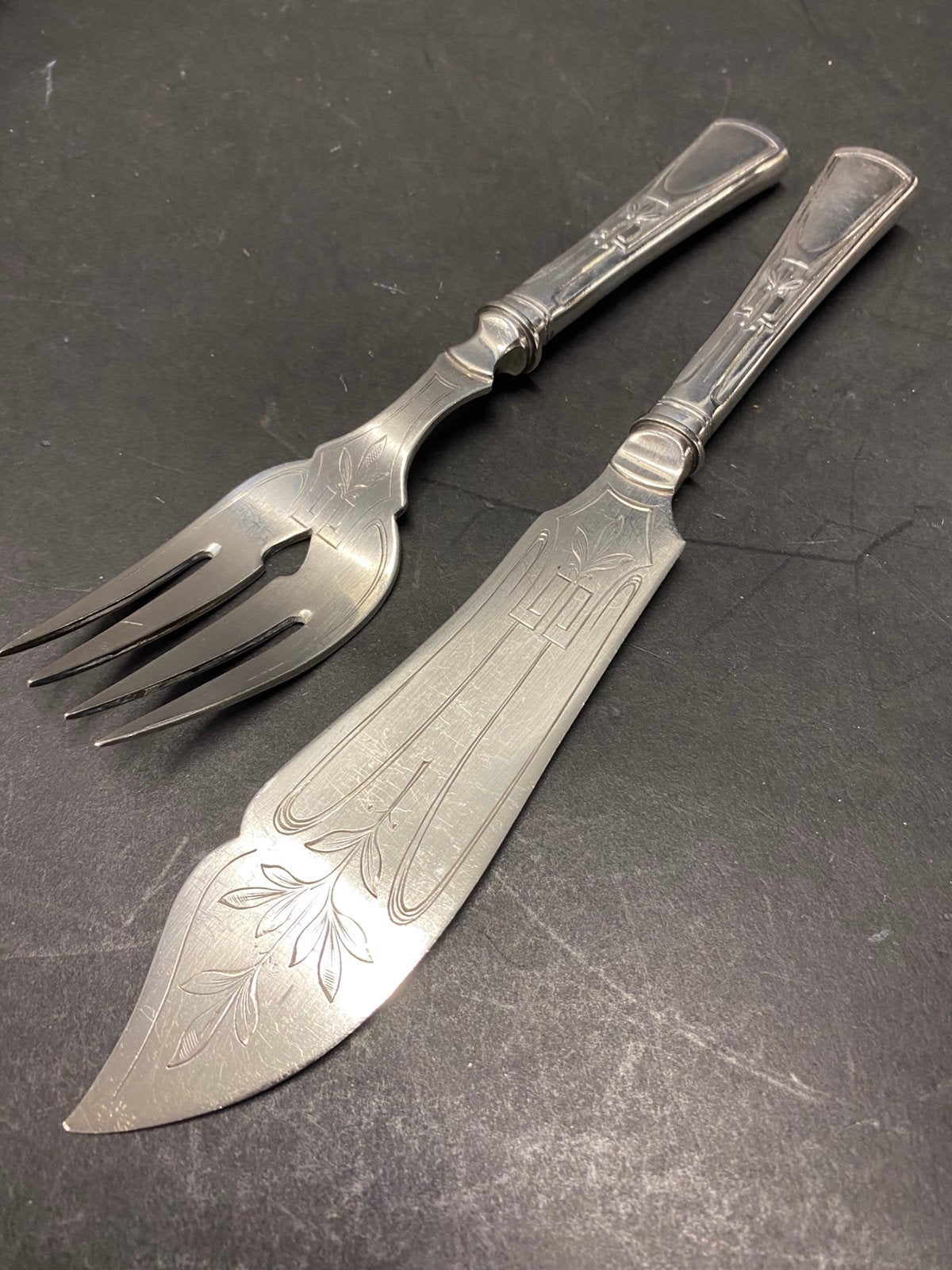 Art deco Zilver Visbestek, Ophalen of Verzenden