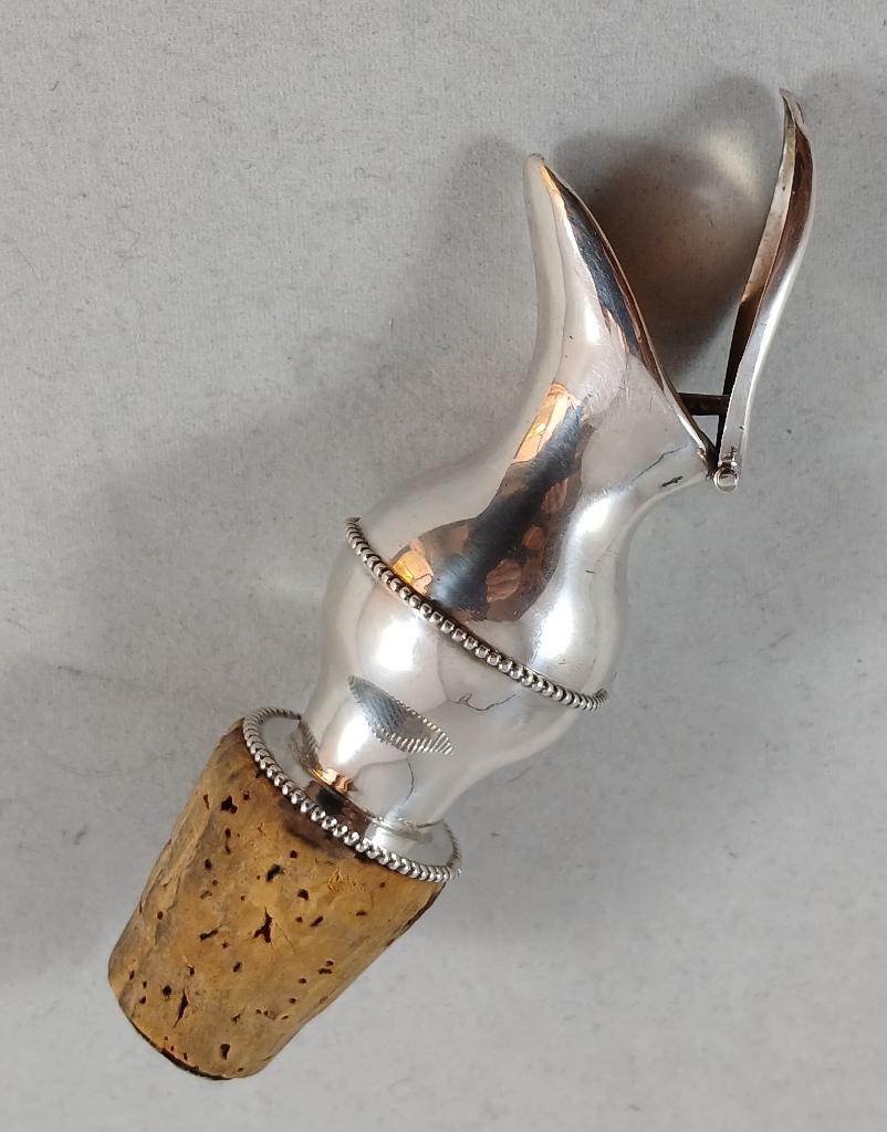 Zilveren schenkkurk antiek 835 zilver, Ophalen of Verzenden, Zilver