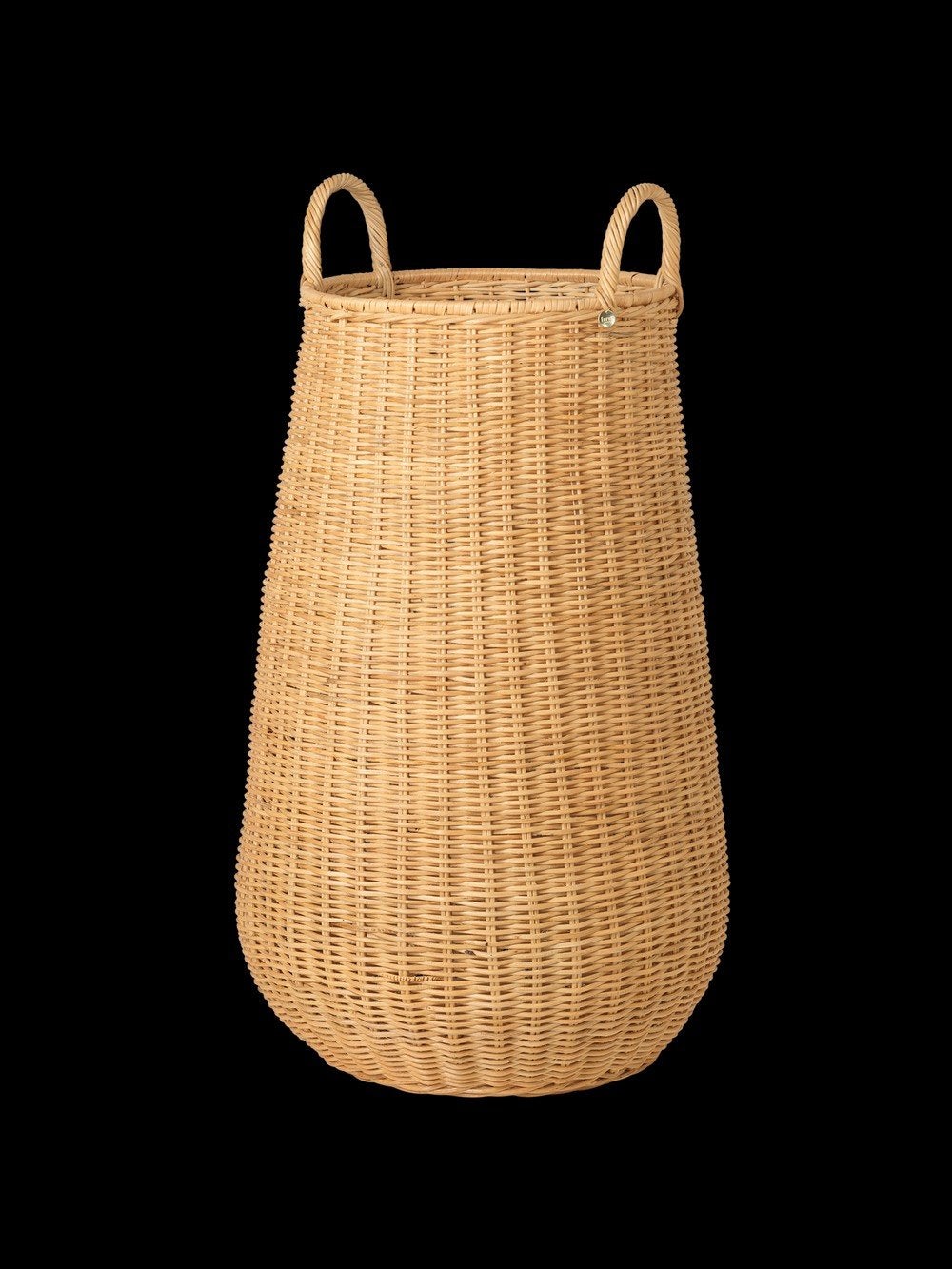 Grote sculpturals rieten wasmand Ferm Living, Ophalen, Beige, Natuurlijk materiaal, Landelijk