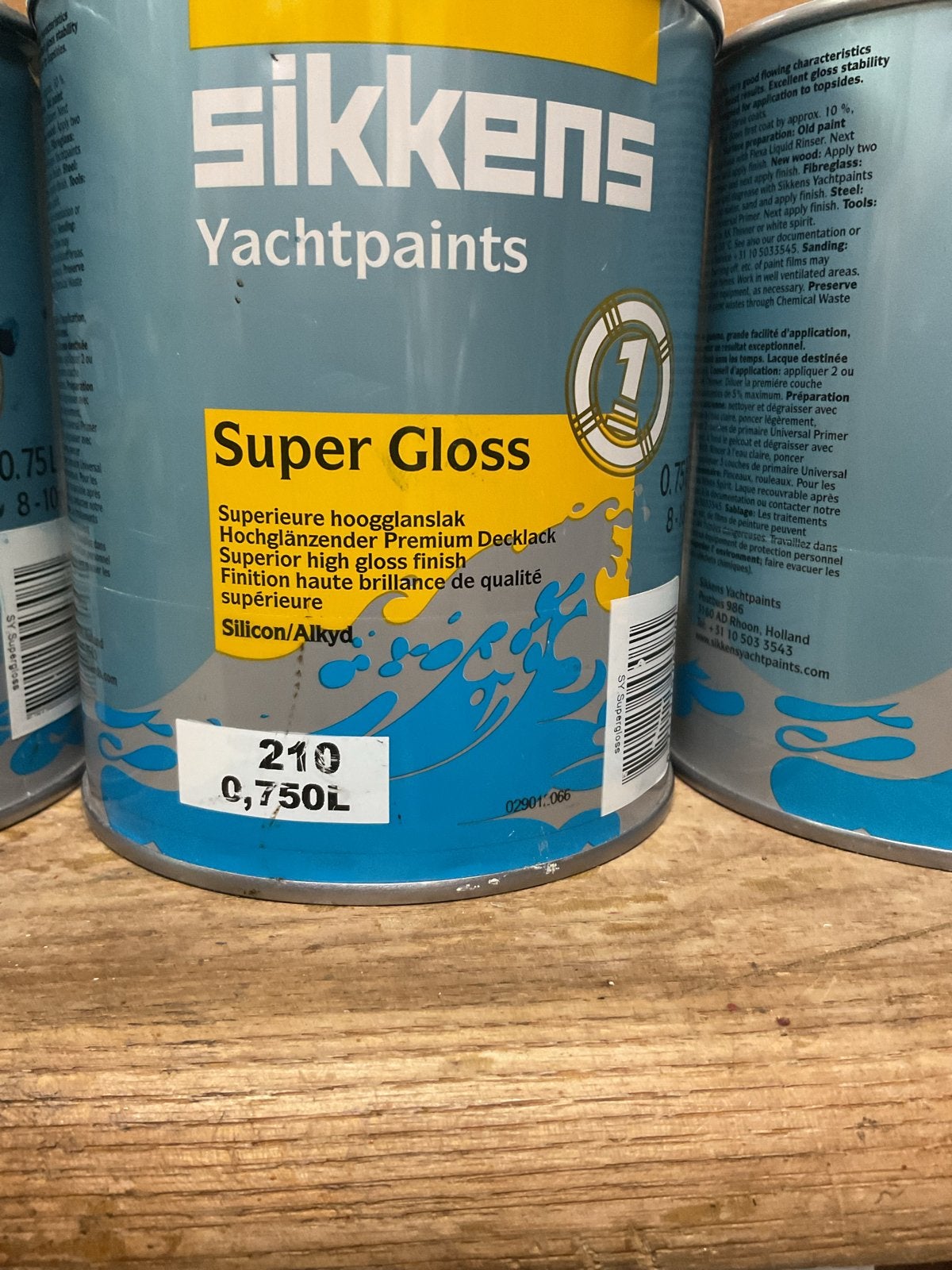 Sikkens Super Gloss Jachtverf - 0,75L - Kleur 210, Doe-het-zelf en Verbouw, Verf, Beits en Lak, Ophalen, Gebruikt, Blauw, Lak