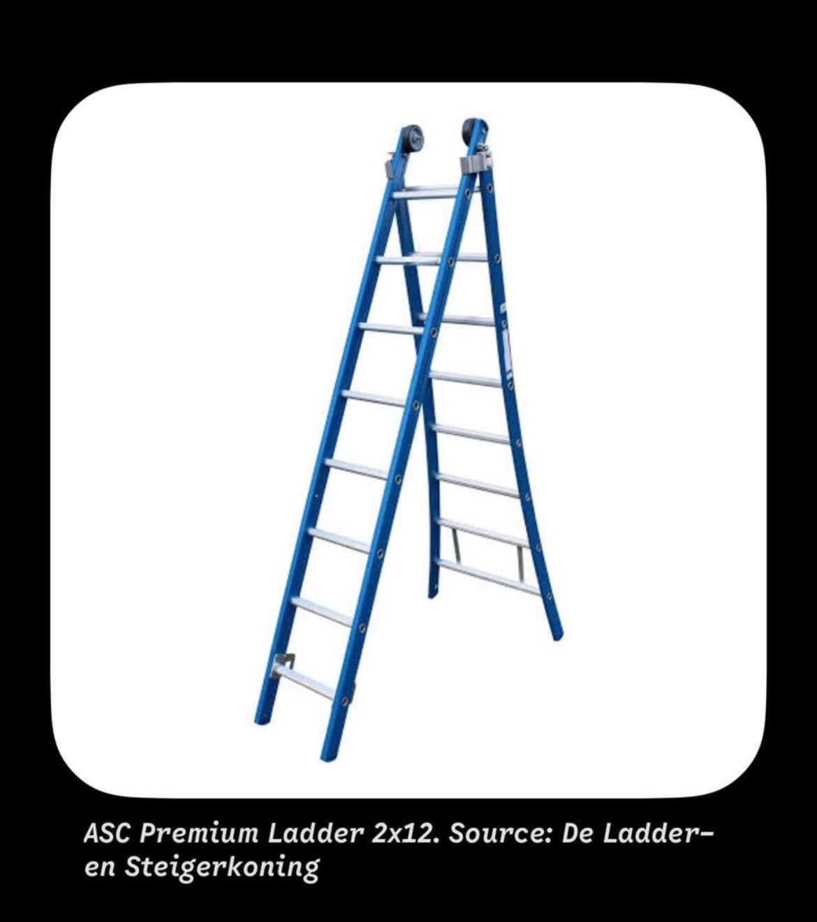 ASC Premium Ladder 2x12 sporten - Nieuw in verpakking, Doe-het-zelf en Verbouw, Ophalen, Nieuw, Ladder, 4 meter of meer