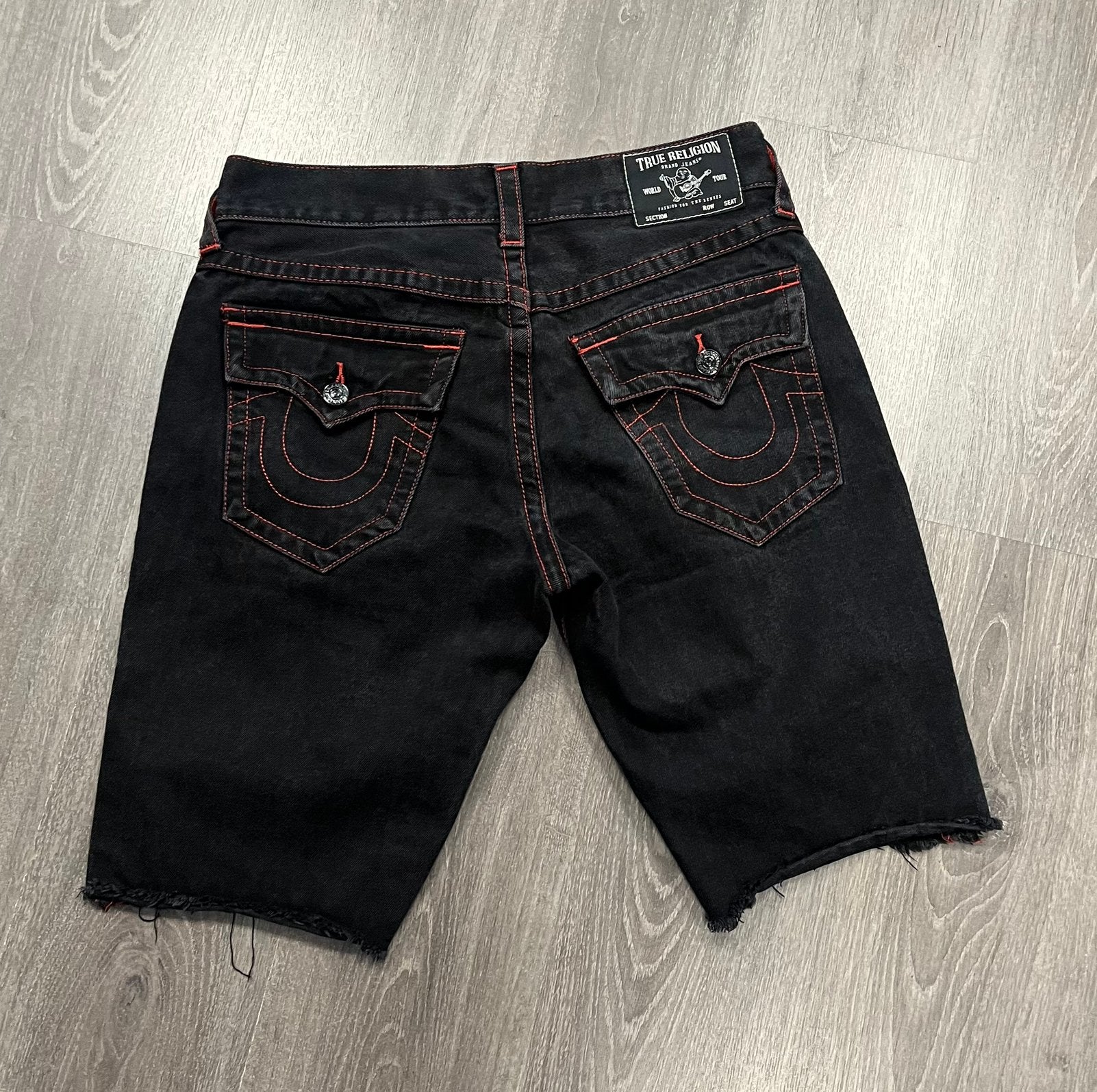 True Religion Ricky relaxed straight denim shorts - Maat W31, Ophalen of Verzenden, Zo goed als nieuw, Zwart, W32 (confectie 46) of kleiner