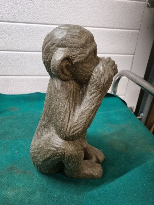 beeld aap zwijgen aardewerk, Ophalen of Verzenden
