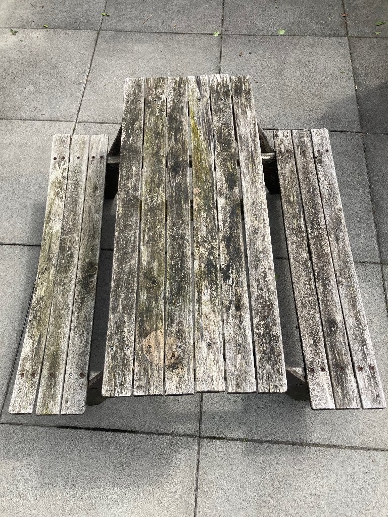 Picknic tafel 1 gratis, Gebruikt, Rechthoekig, Hout, Ophalen