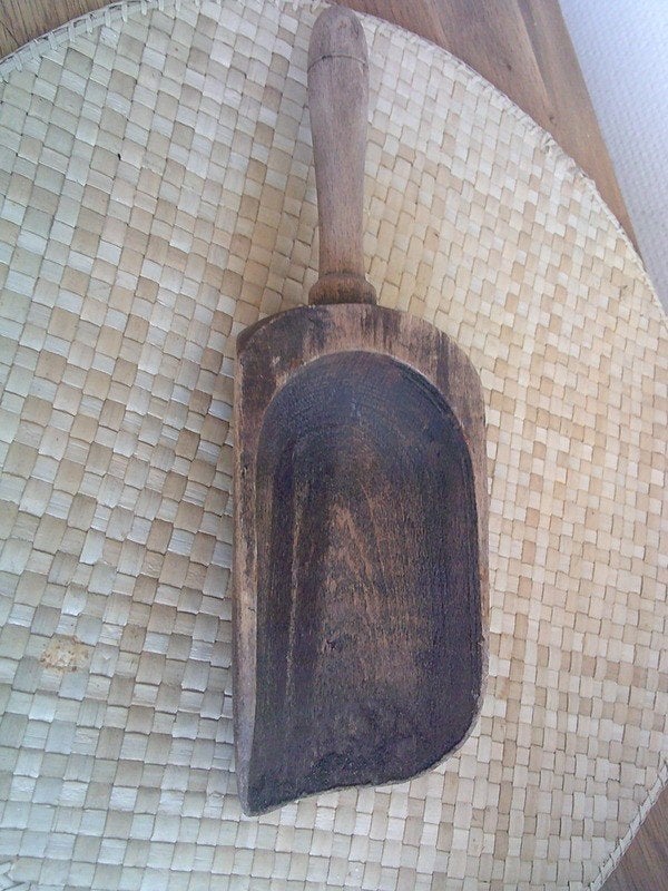 Brocante oude  houten handschep robuuste schep, Antiek en Kunst, Ophalen of Verzenden