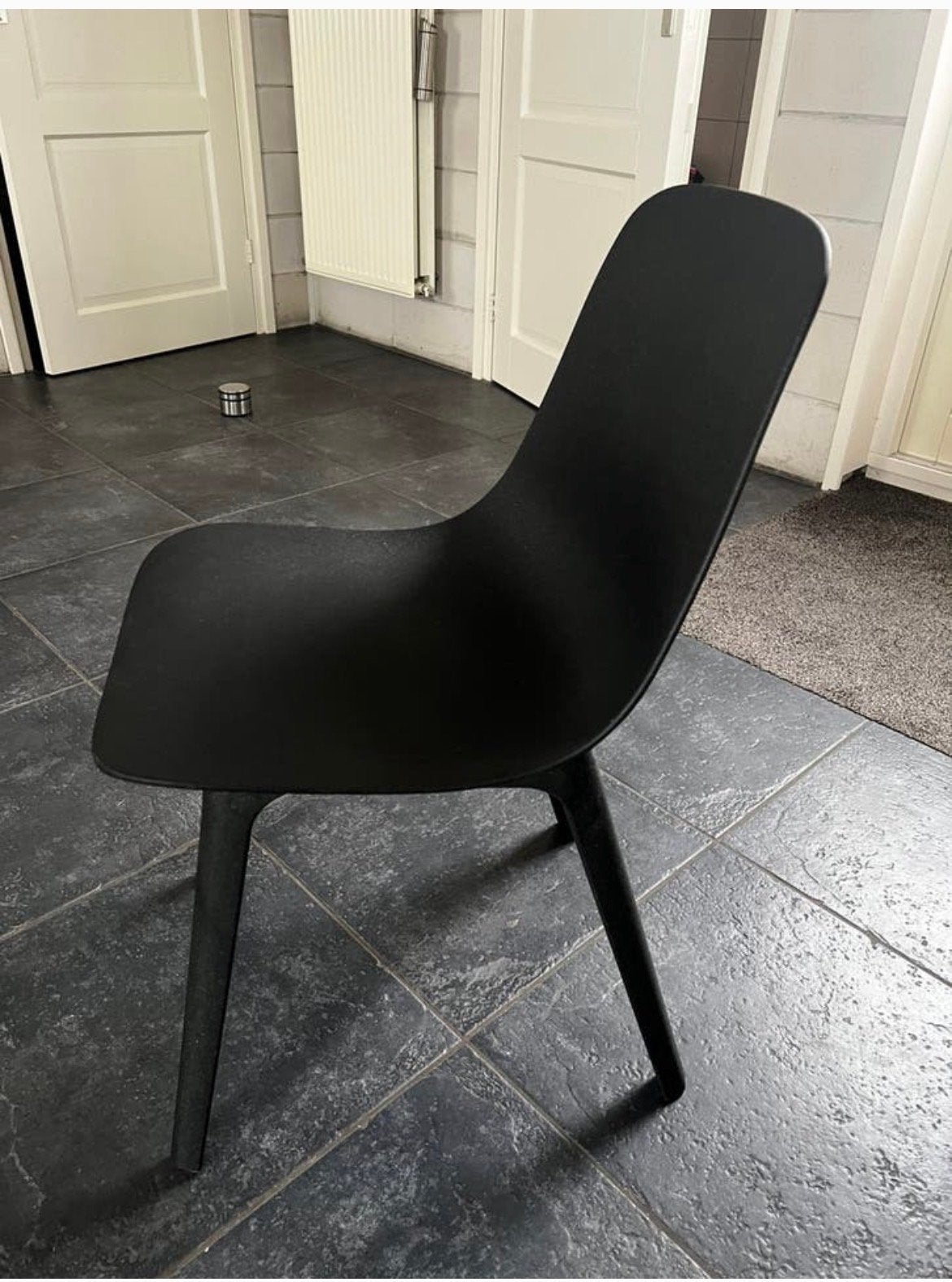 IKEA Odger stoelen antraciet - 4 stuks., Huis en Inrichting, Stoelen, Ophalen, Kunststof, Overige kleuren, Zo goed als nieuw