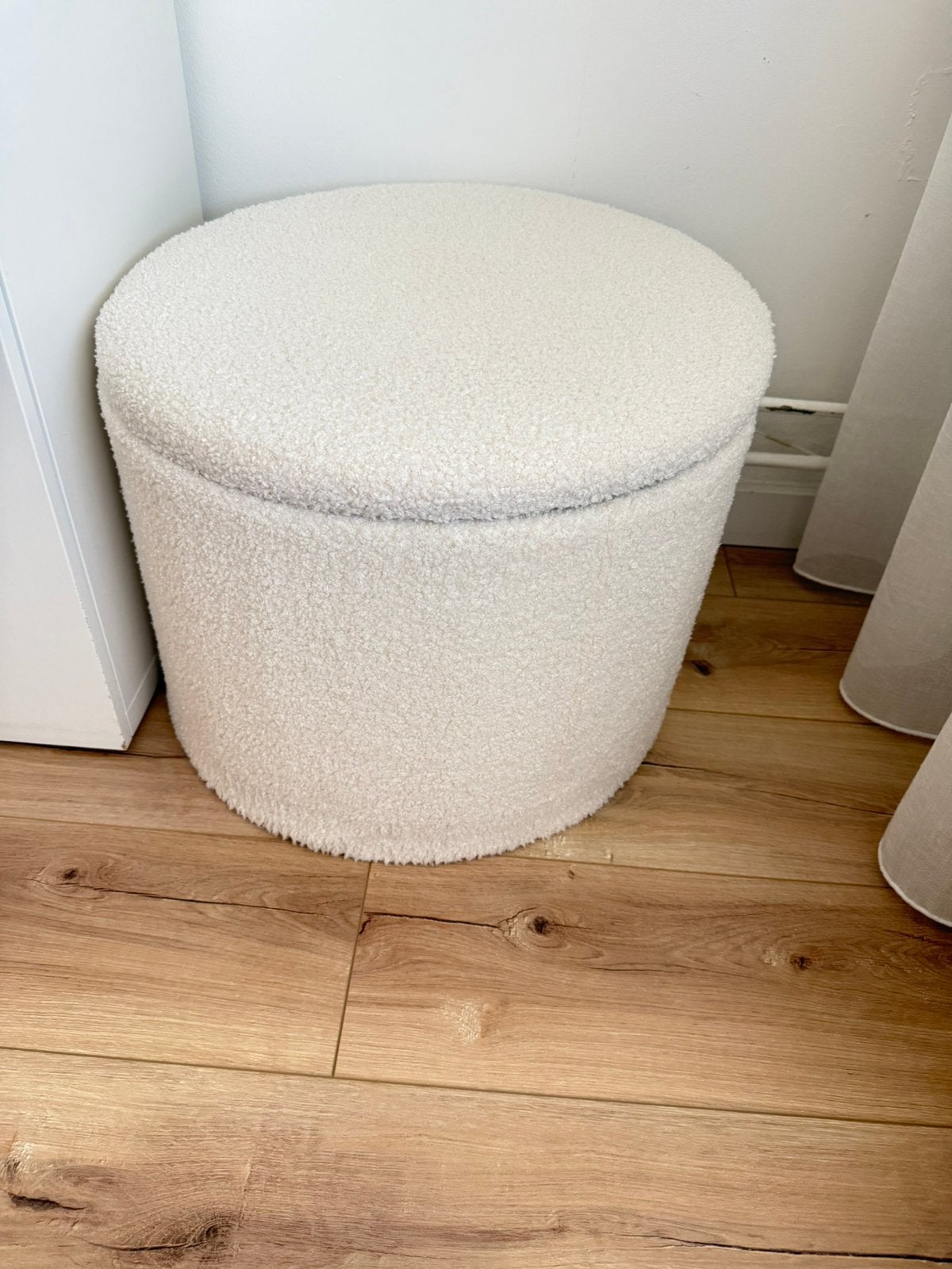Opberg poef, Ophalen, Minder dan 50 cm, Rond, Zo goed als nieuw