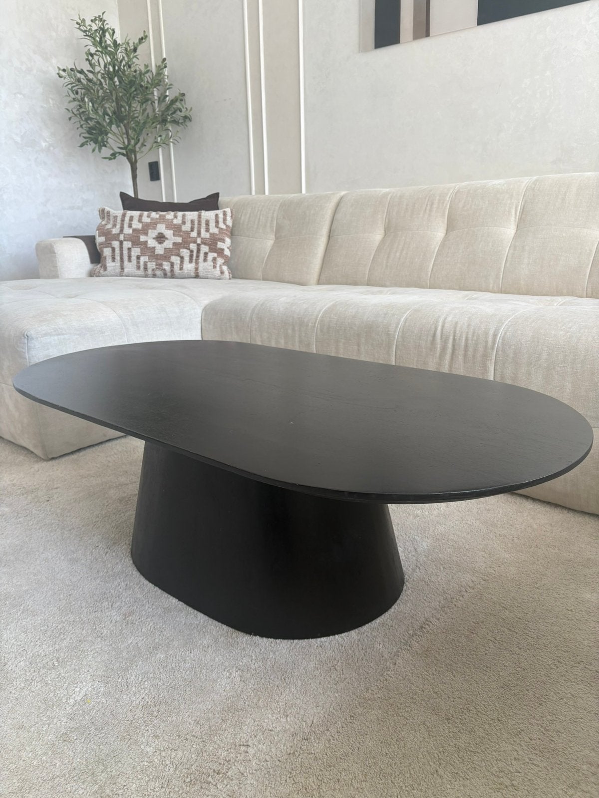 Ovale salontafel, Ophalen, 100 tot 150 cm, 50 tot 100 cm, Zo goed als nieuw