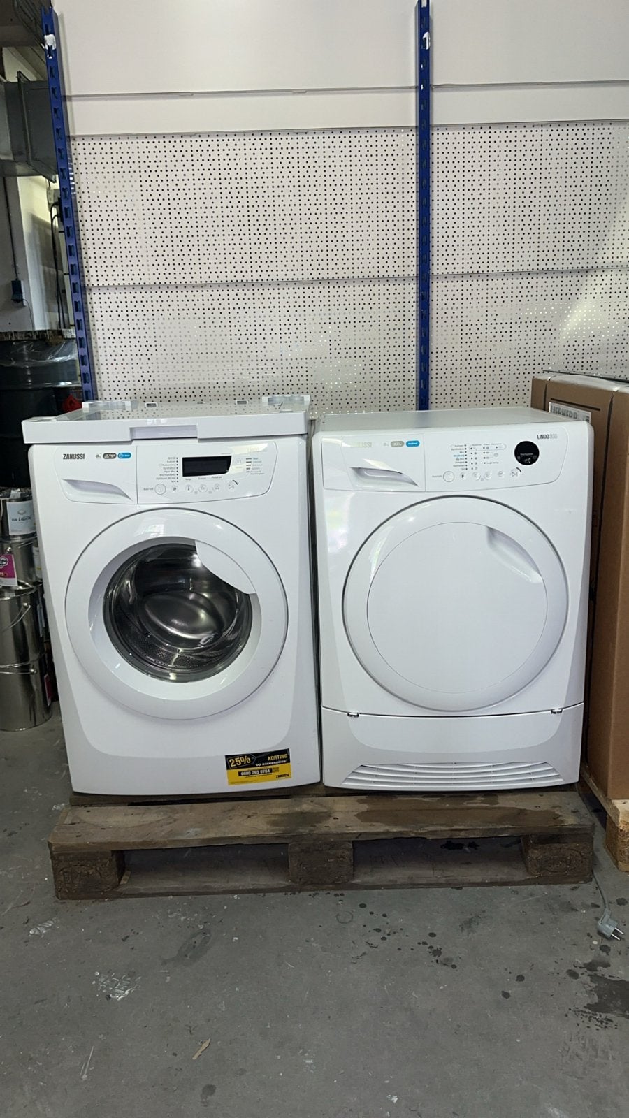 Zanussi wasmachine Lindo 500 & droger Lindo 300 8kg, Witgoed en Apparatuur, Wasmachines, Ophalen, 1200 tot 1600 toeren, Gebruikt