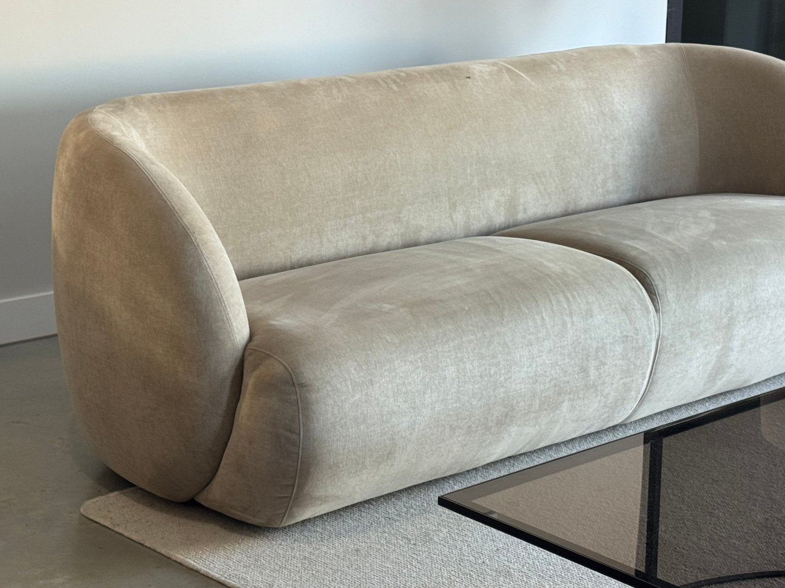3 pers bank. beige / als nieuw  / vlekvrij / Fris / Japandi, X, 150 tot 200 cm, Driepersoons, 75 tot 100 cm