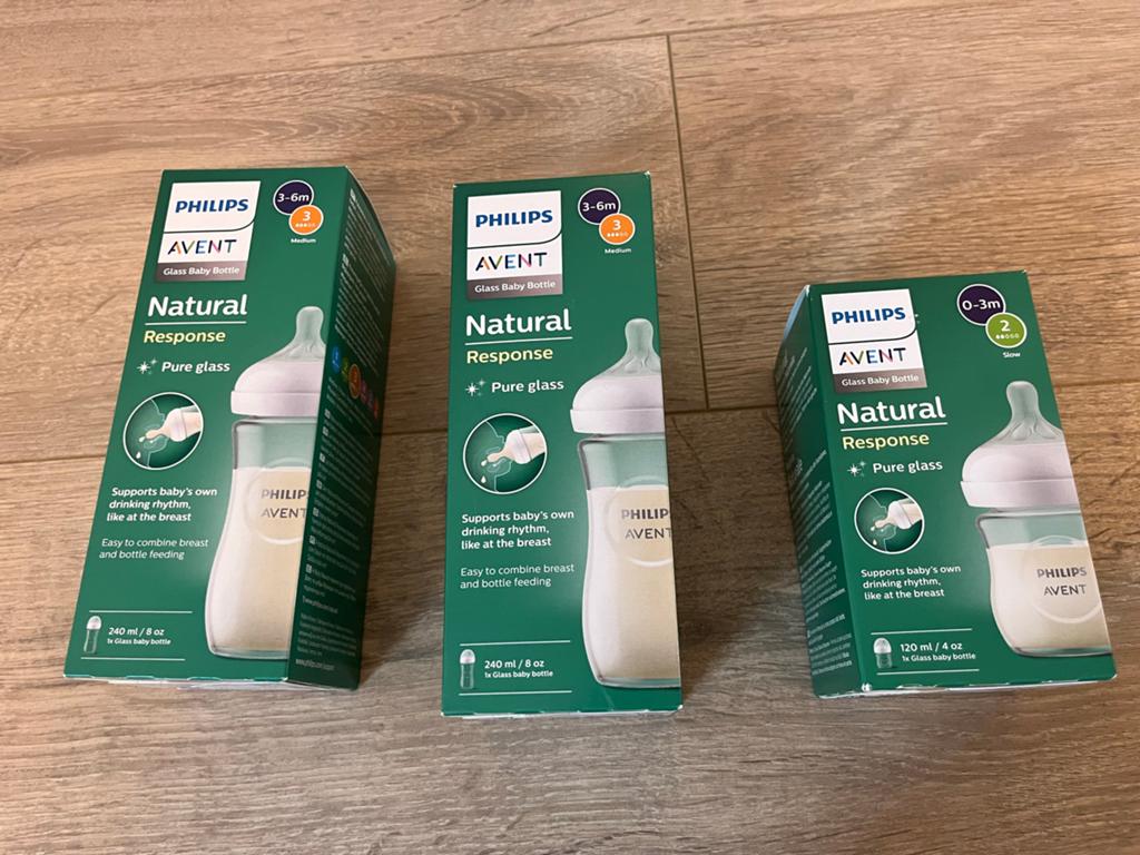 Philips Avent glazen flessen - 2x 240ml, 1x 120ml, Ophalen of Verzenden, Nieuw, Overige typen