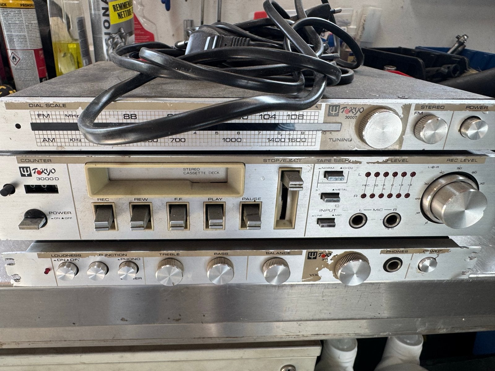 Vintage Onkyo Tokyo 70S Midi Set -verterker,Cassette & Tuner, Gebruikt, Cassettedeck, Losse componenten, Ophalen