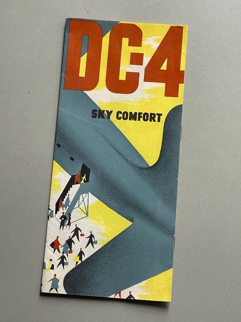 luchtvaart / KLM brochure van de Douglas DC 4. Circa 1950, Verzamelen, Ophalen of Verzenden, Zo goed als nieuw, Boek of Tijdschrift
