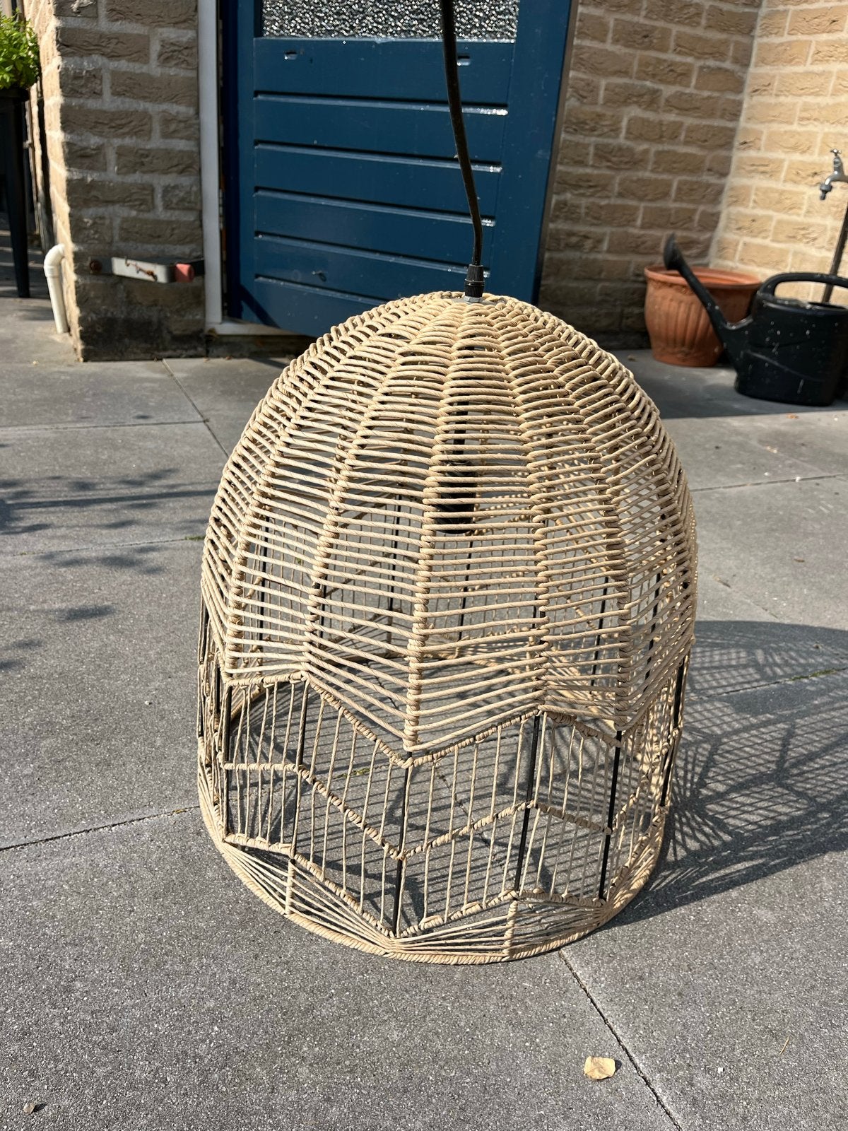 Rotan hanglamp - Hoogte 50cm, Diameter 45cm, Ophalen, Gebruikt, Natuurlijk materiaal